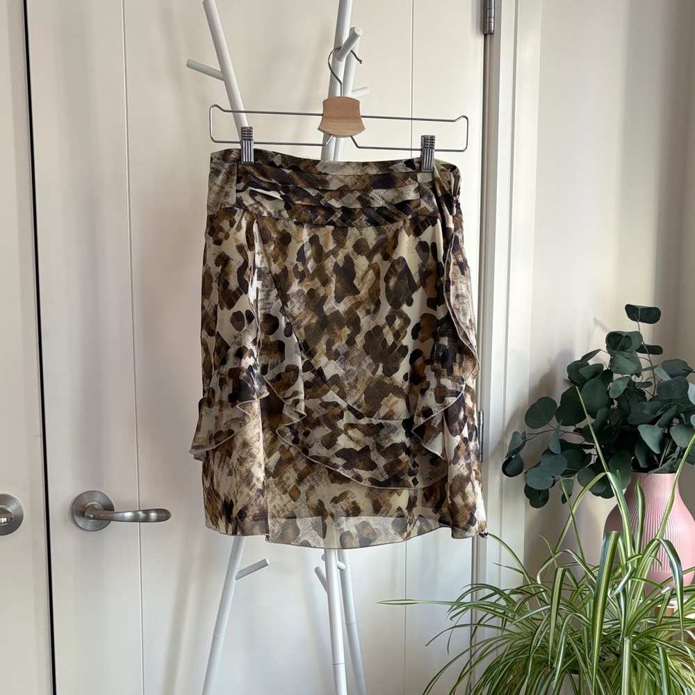 Elegant Animal Print Midi Skirt